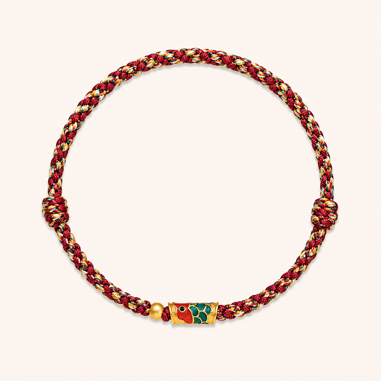 Copper Koi Fish Braided Rope Bracelet