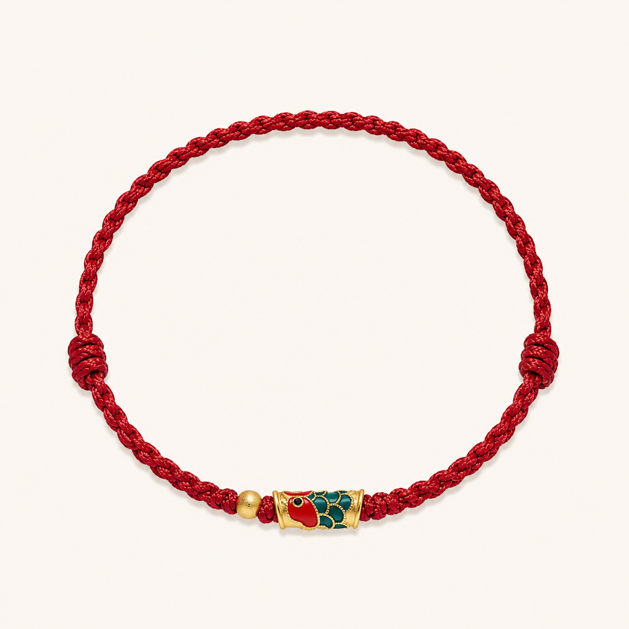 Copper Koi Fish Braided Rope Bracelet