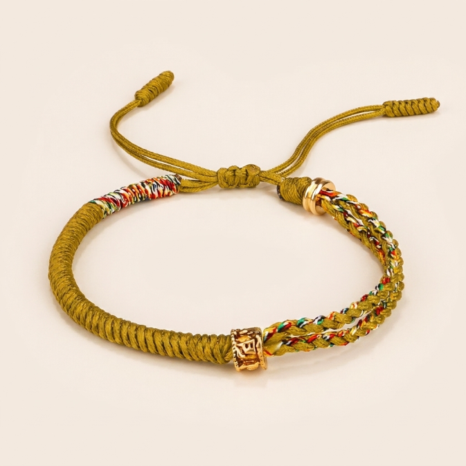 Copper Mantra Red String Bracelet