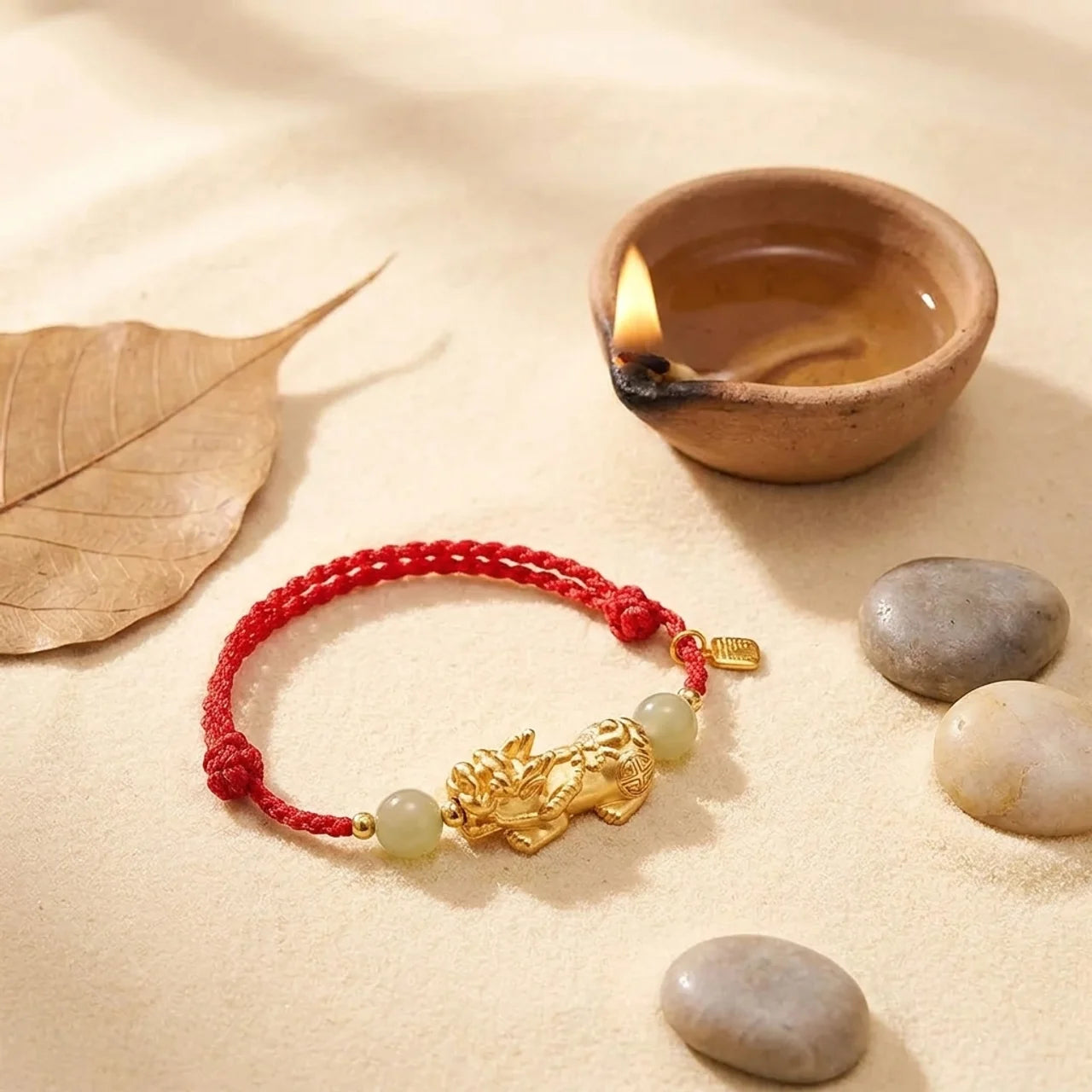 Copper Pi Xiu Jade Red String Bracelet