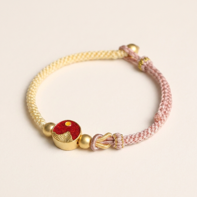Copper Red String Mountain Sea Couple Bracelet