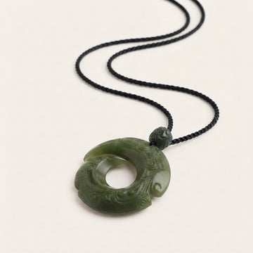 Cyan Jade Peace Buckle Pendant Necklace