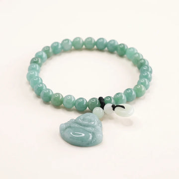 Jade Armband mit lachendem Buddha
