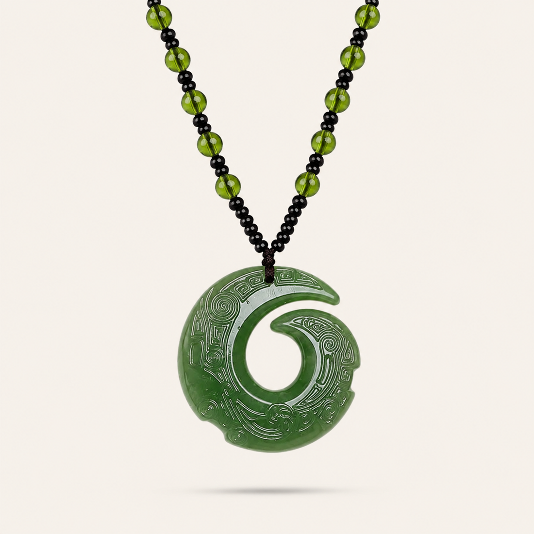 Cyan Jade Peace Buckle Pendant Necklace