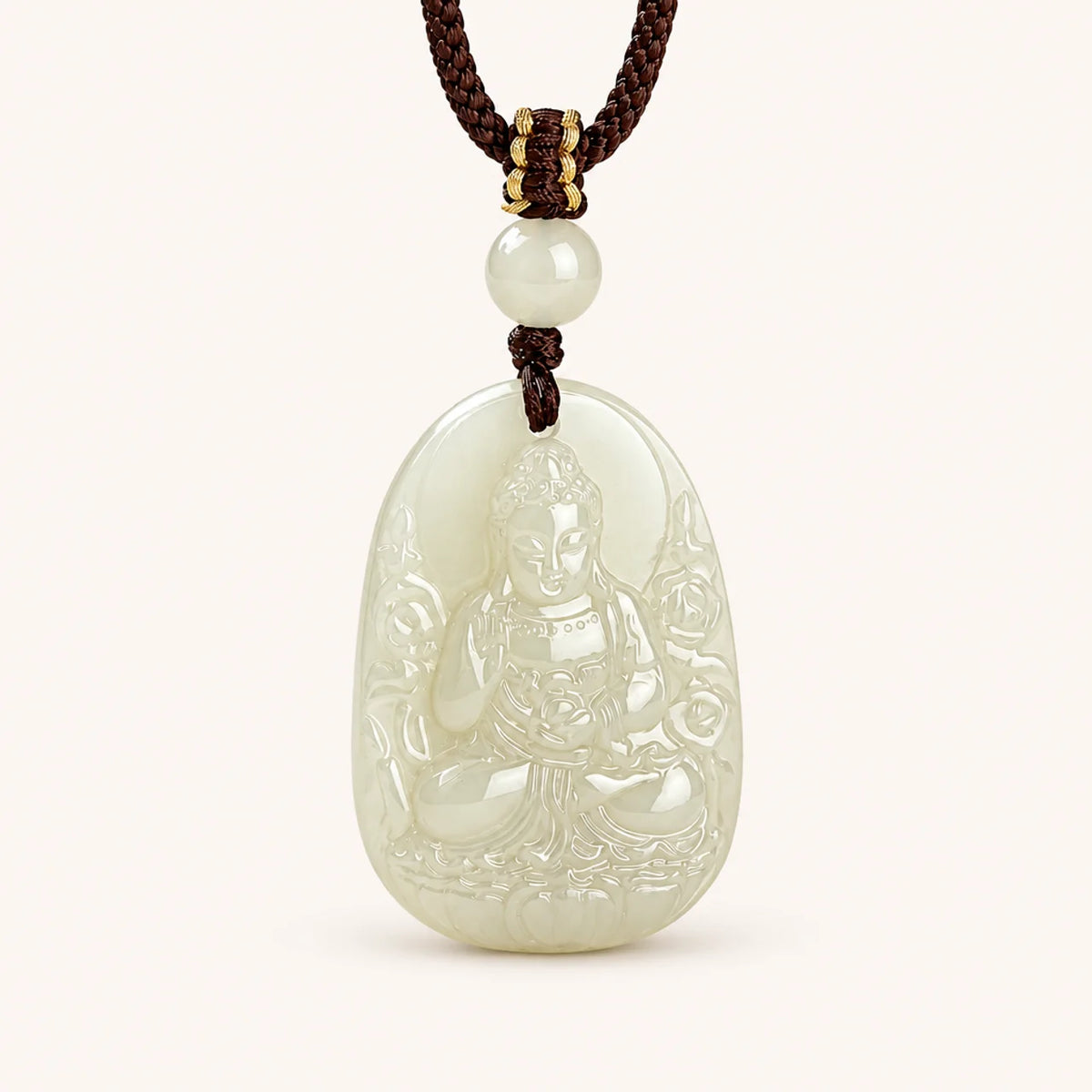Natural Jade Guardian Buddha Pendant Necklace