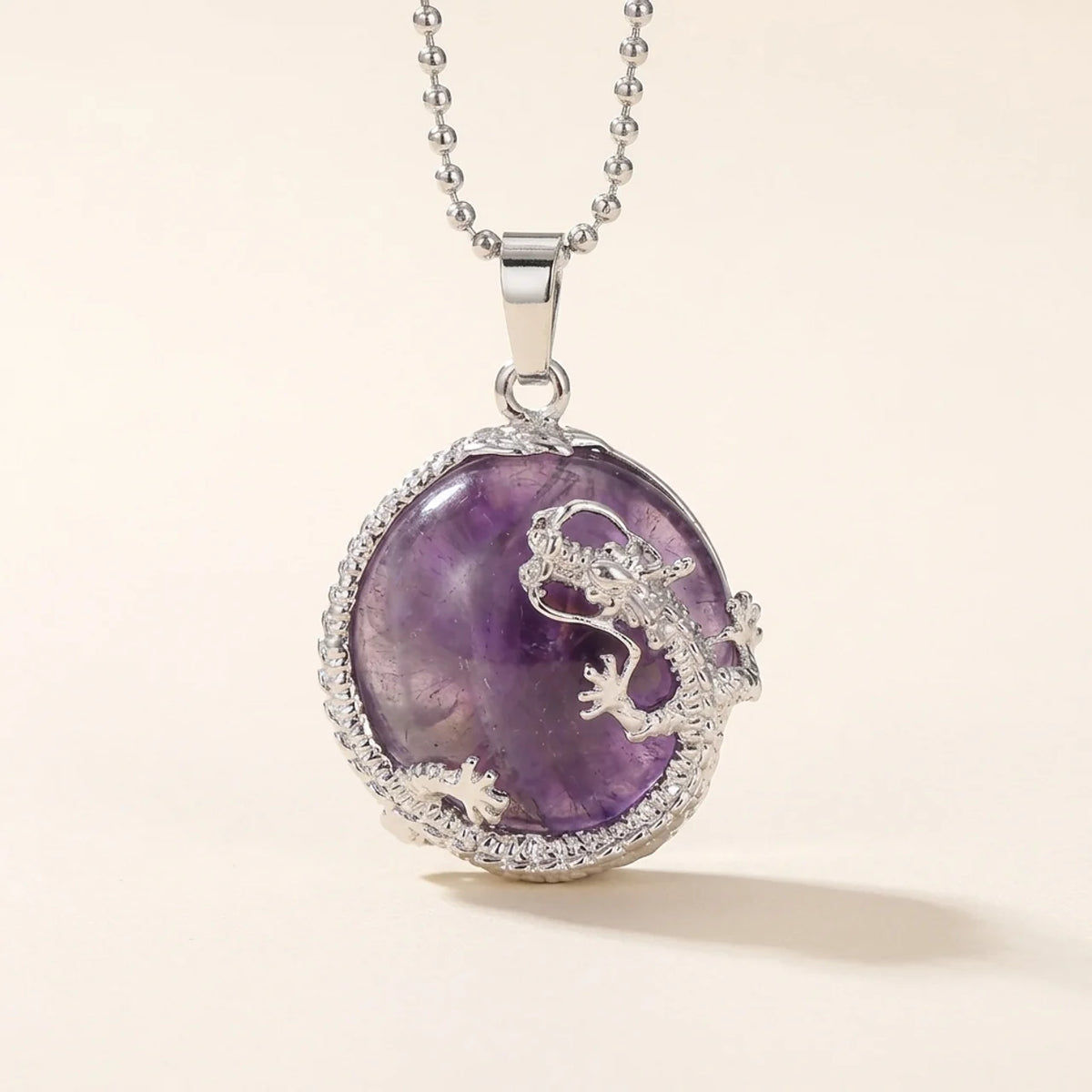 Dragon Quartz Crystal Pendant Necklace
