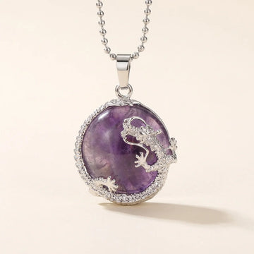 Dragon Quartz Crystal Pendant Necklace