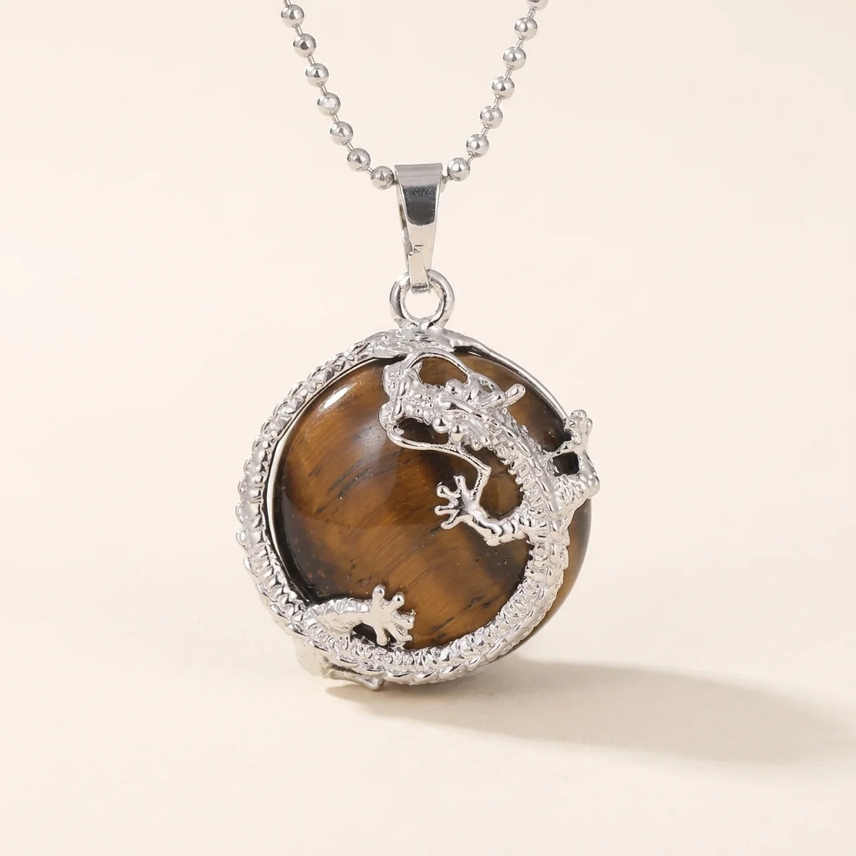 Dragon Quartz Crystal Pendant Necklace