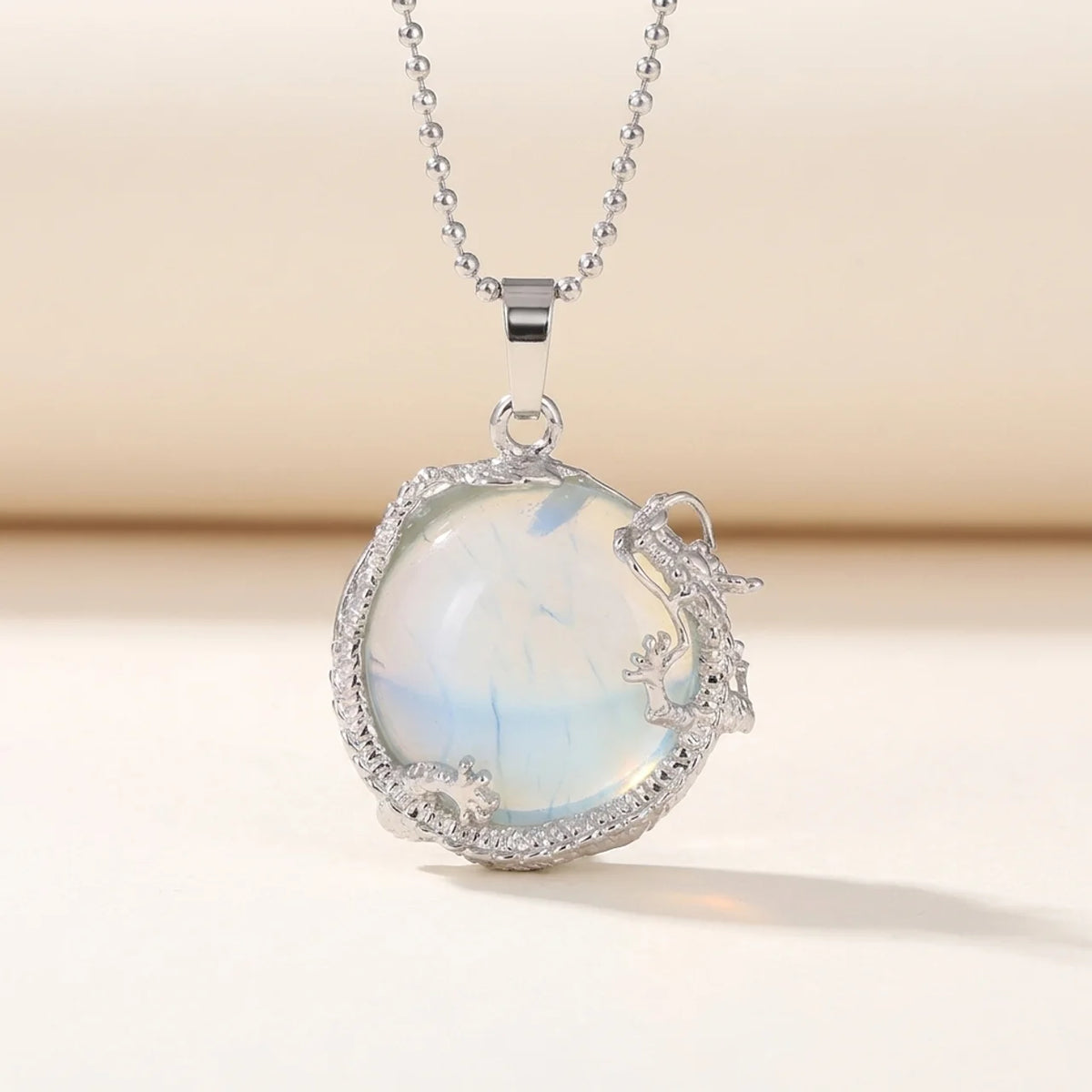 Dragon Quartz Crystal Pendant Necklace