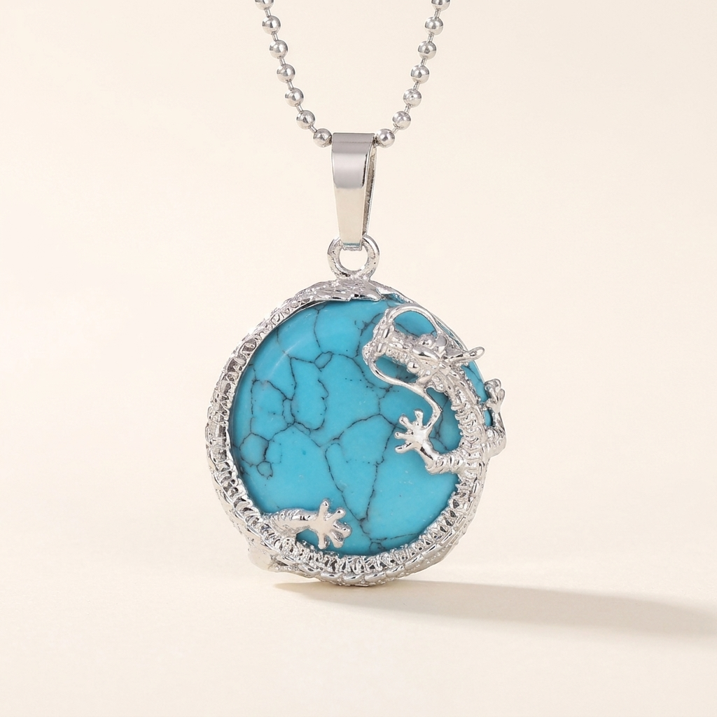 Dragon Quartz Crystal Pendant Necklace