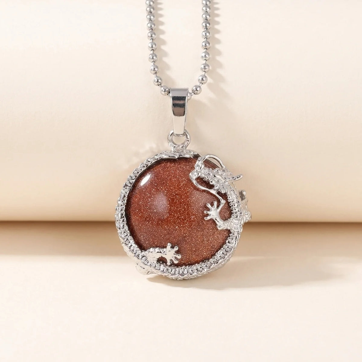 Dragon Quartz Crystal Pendant Necklace