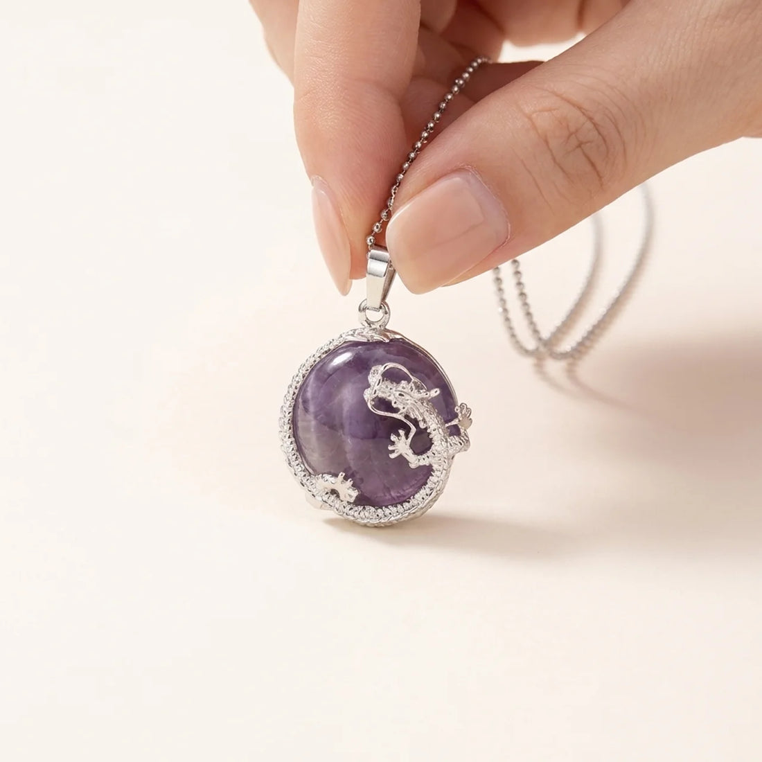 Dragon Quartz Crystal Pendant Necklace