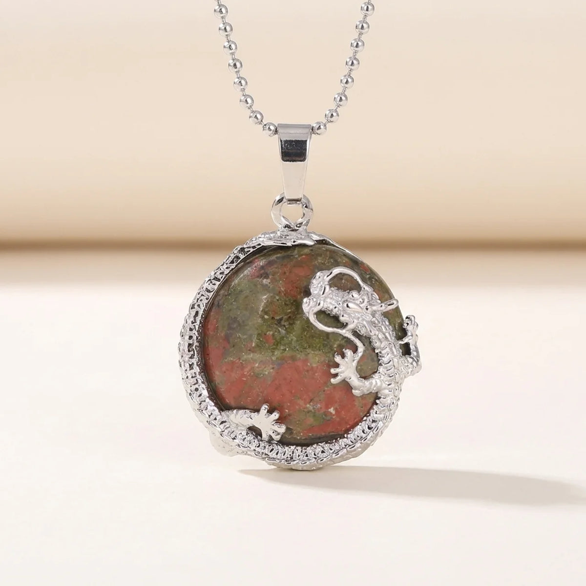 Dragon Quartz Crystal Pendant Necklace