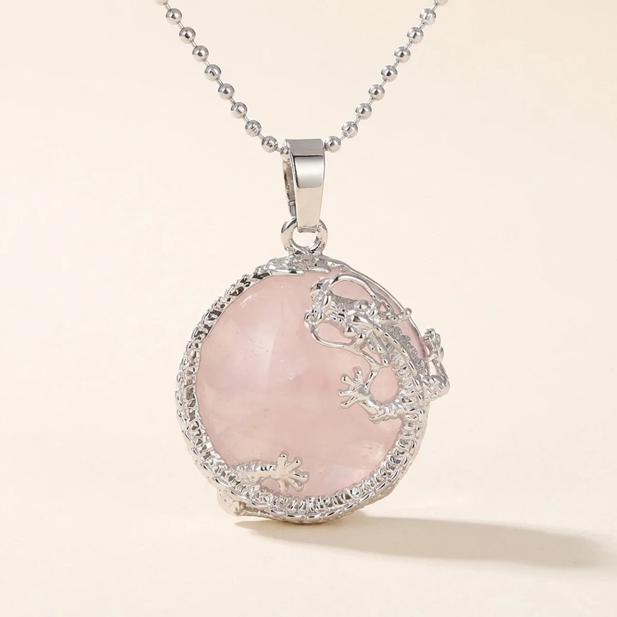 Dragon Quartz Crystal Pendant Necklace