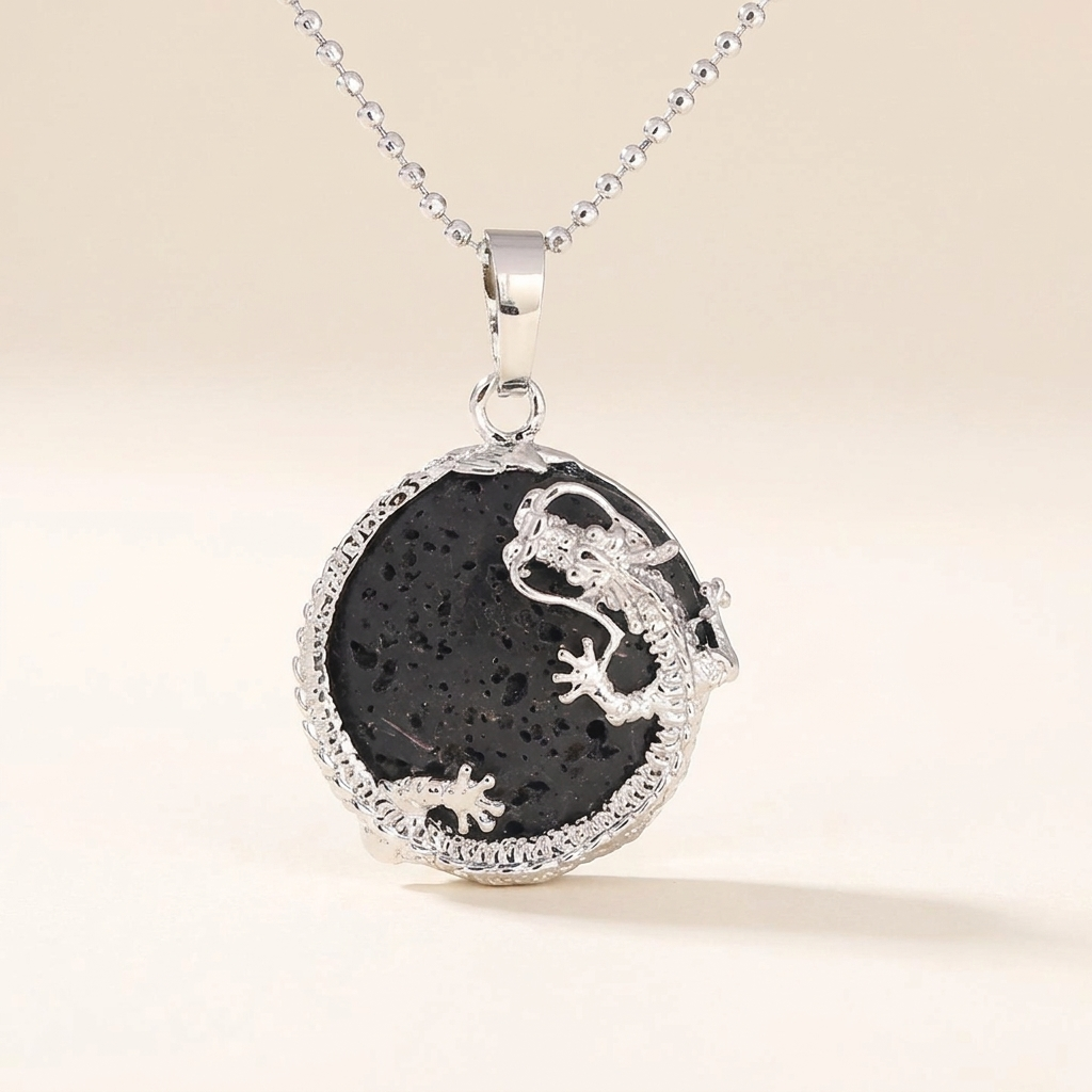 Dragon Quartz Crystal Pendant Necklace
