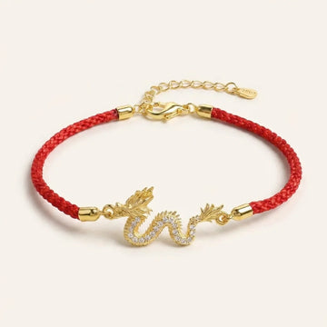 Dragon Red String Silver Bracelet