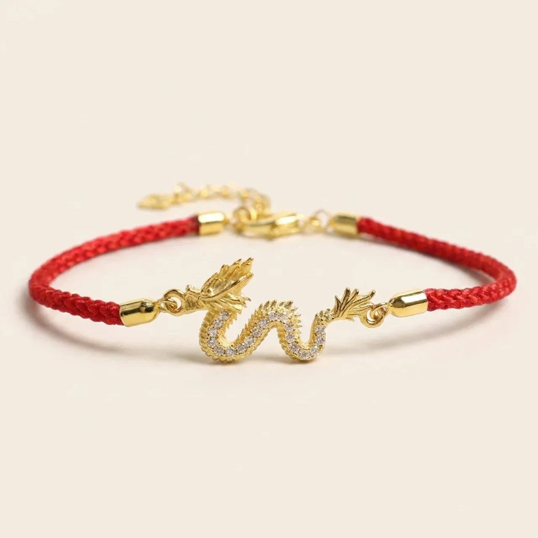 Dragon Red String Silver Bracelet