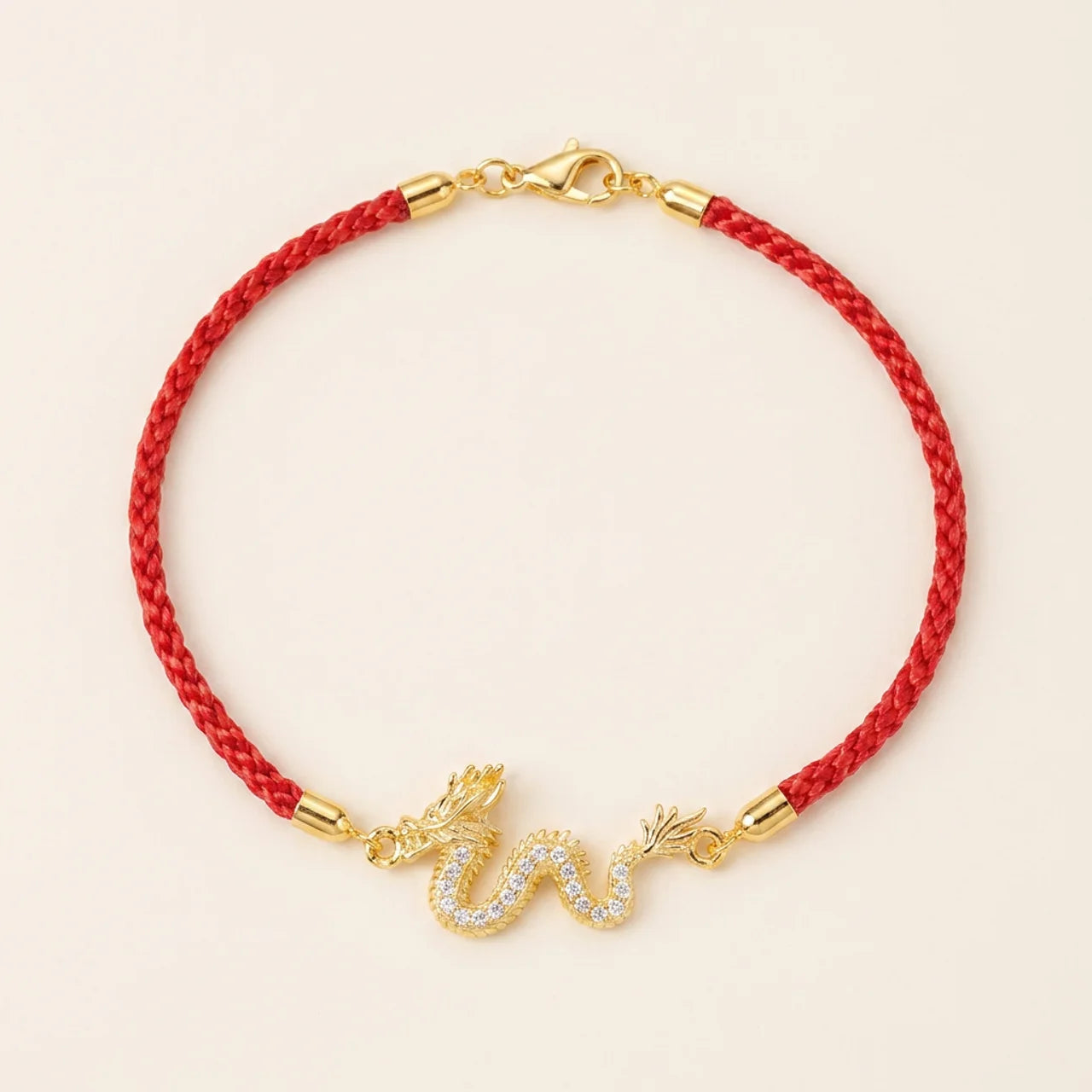 Dragon Red String Silver Bracelet