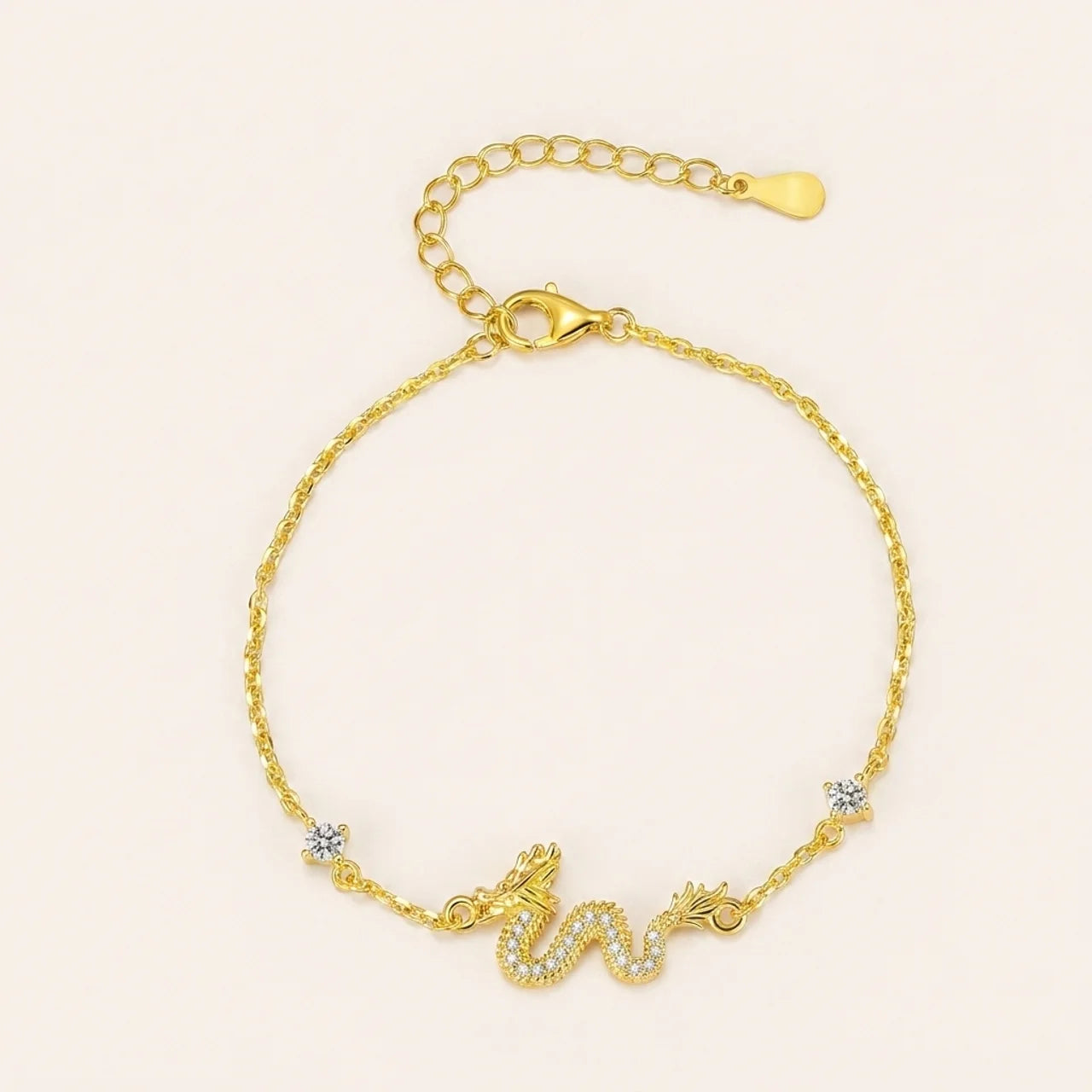 Dragon Red String Silver Bracelet
