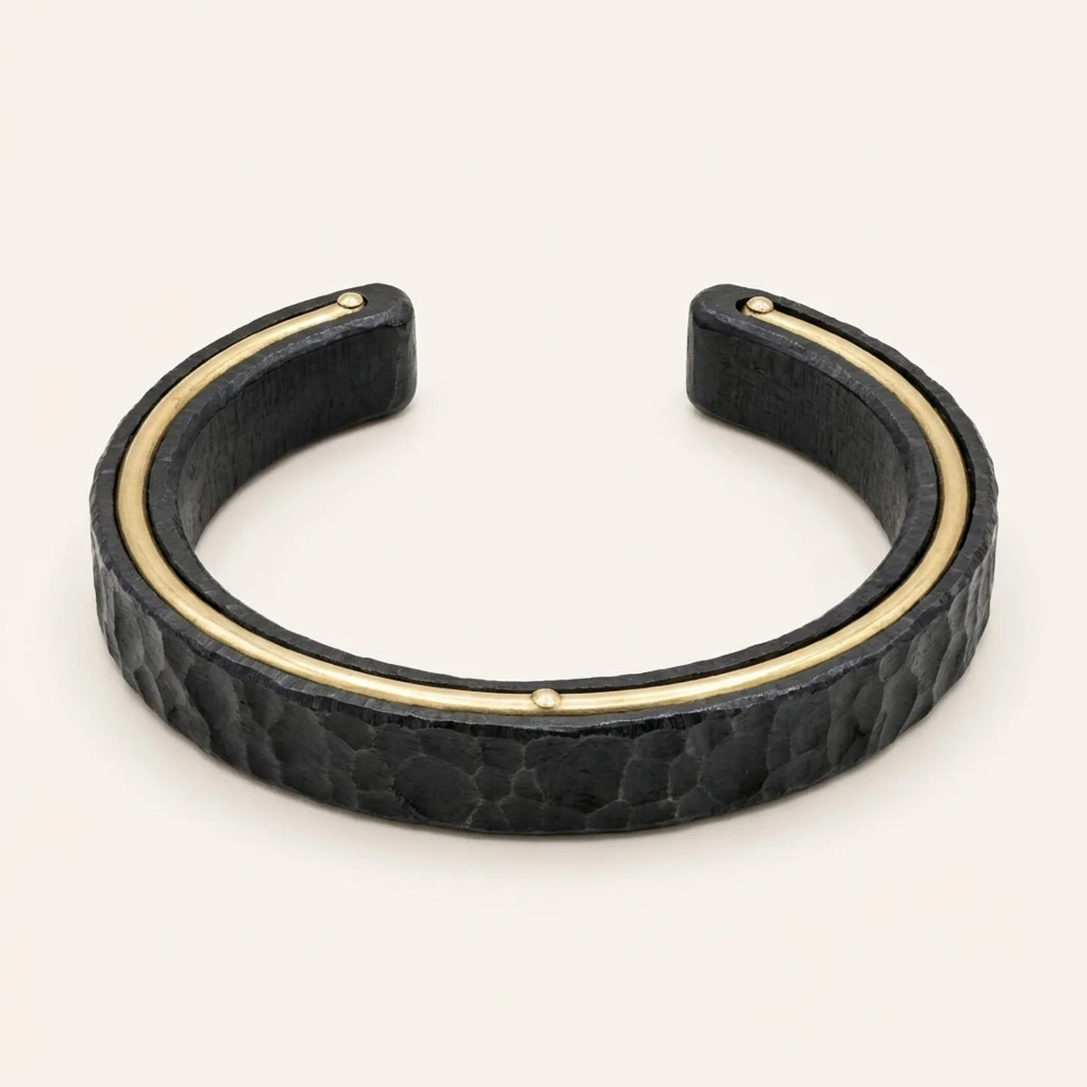Ebony Wood Brass Inlay Cuff Bracelet