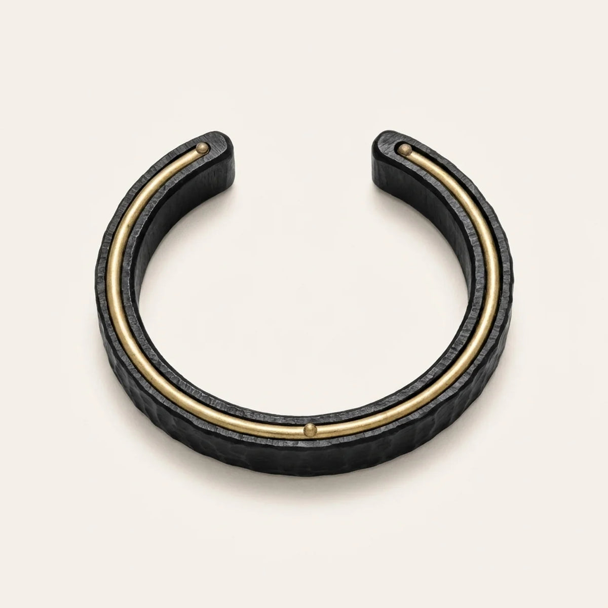 Ebony Wood Brass Inlay Cuff Bracelet