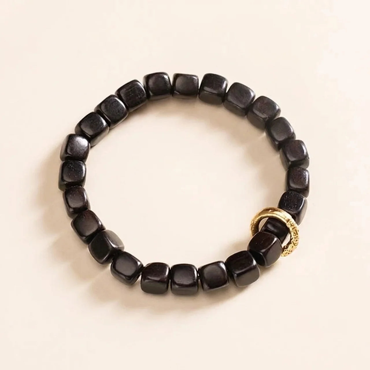 Ebony Wood Dzi Bead Balance Bracelet
