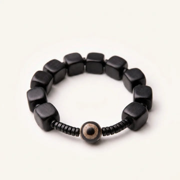 Ebony Wood Dzi Bead Strength Bracelet