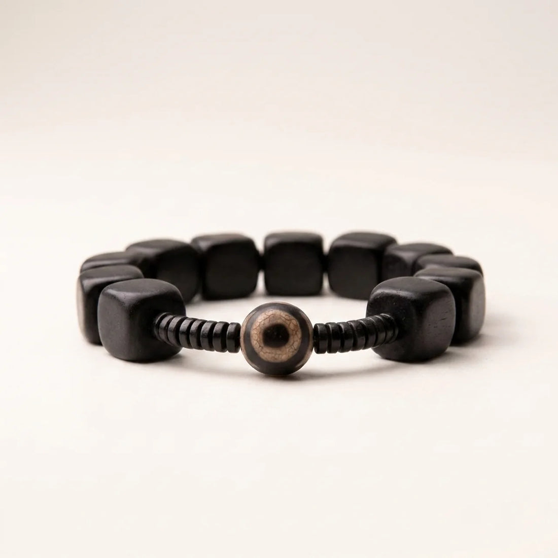 Ebony Wood Dzi Bead Strength Bracelet