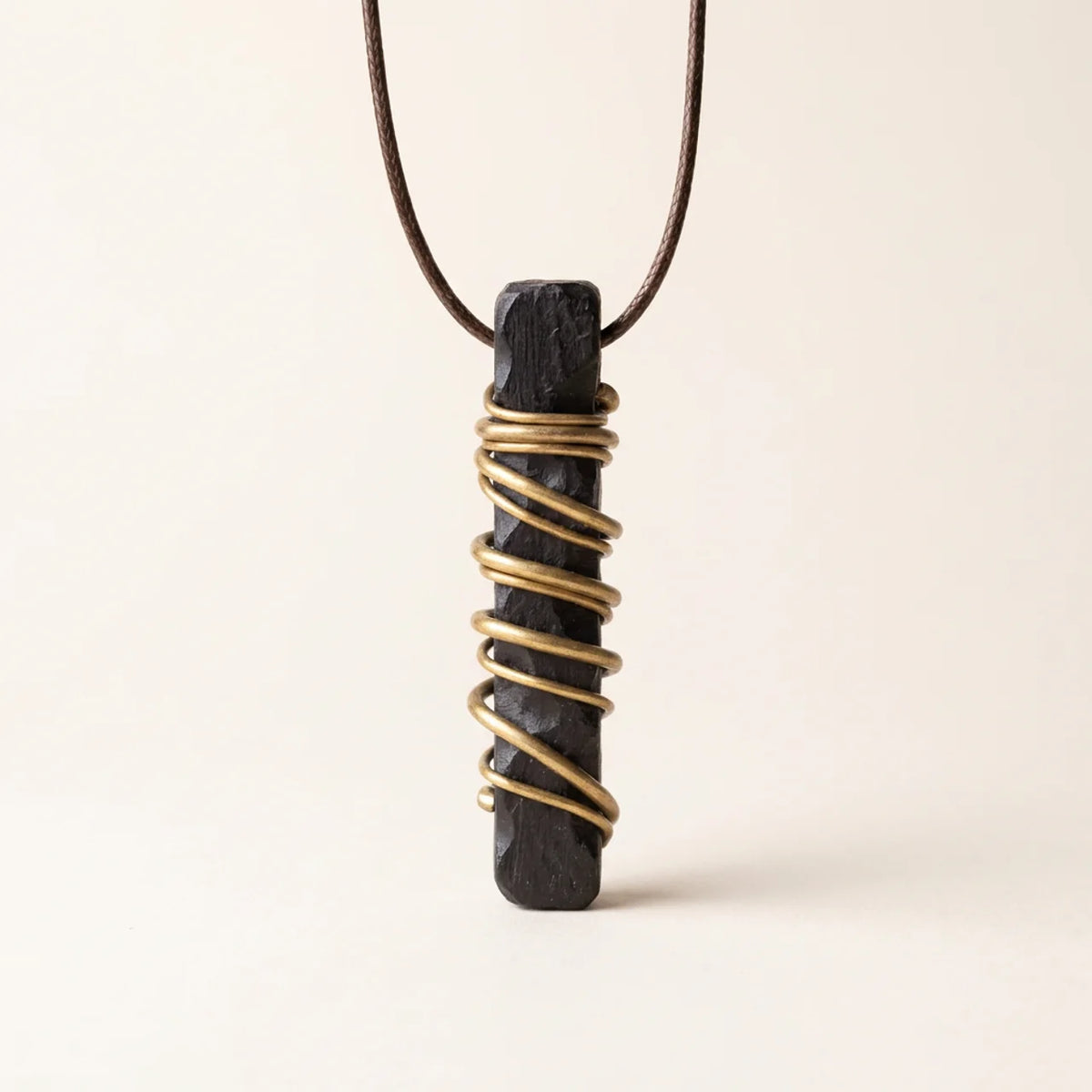 Ebony Wood Peace Circle Pendant Necklace