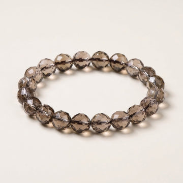 Faceted Smoky Quartz Beaded Bracelet