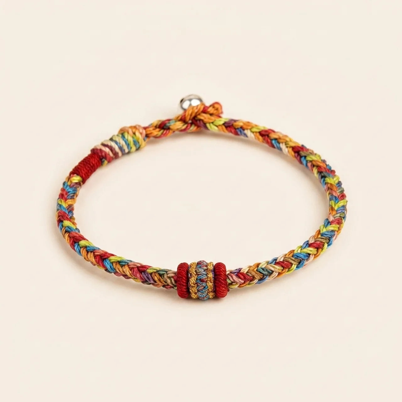 Five Color Cord Lucky Knot Bracelet
