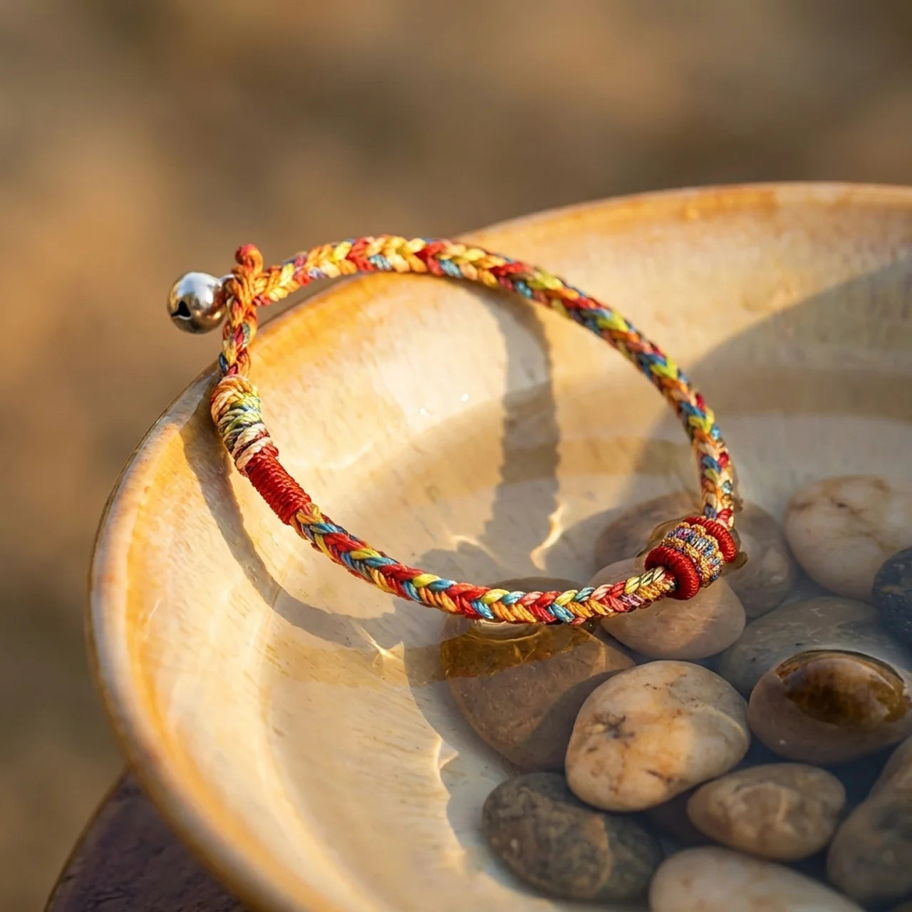 Five Color Cord Lucky Knot Bracelet