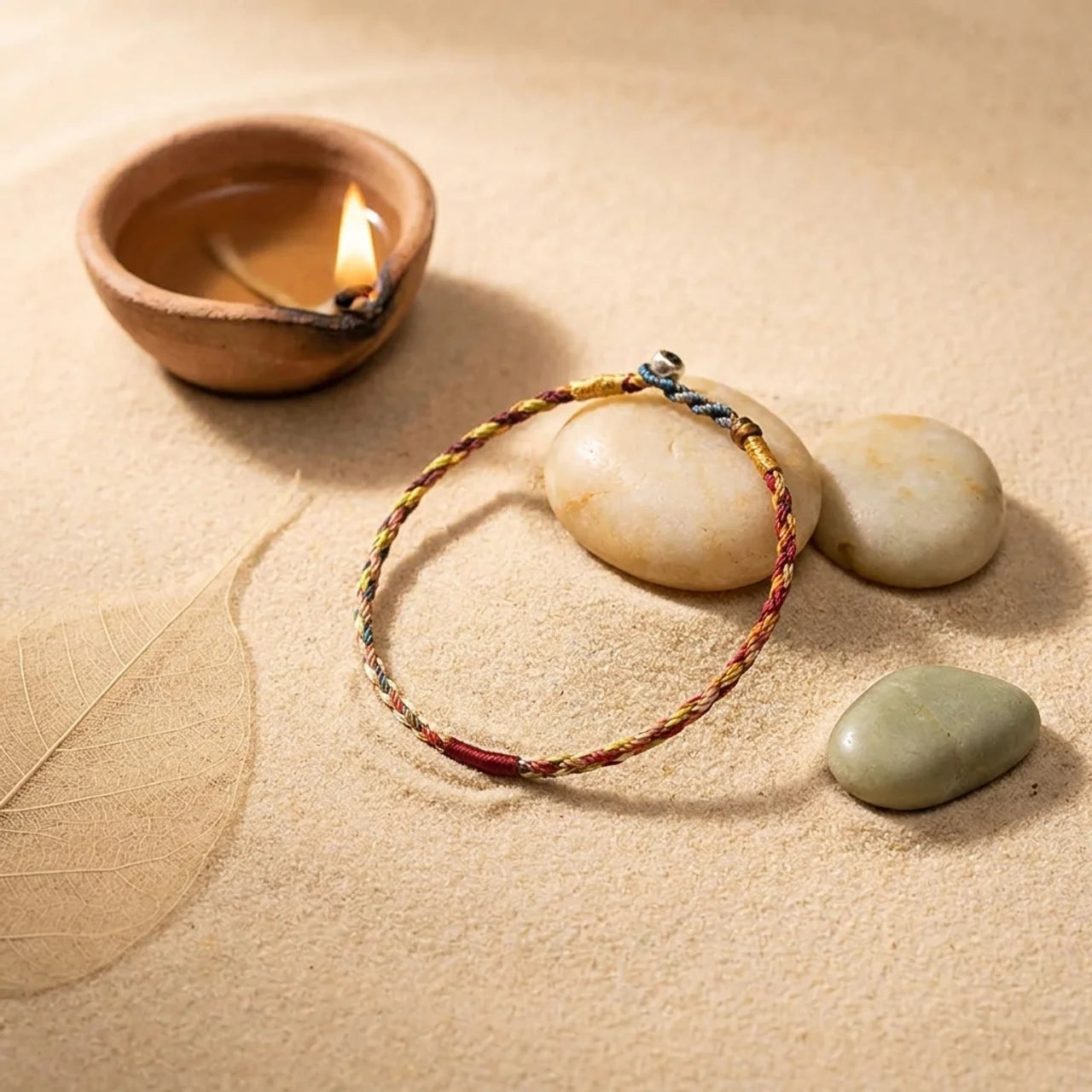 Five Color String Lucky Knot Bracelet