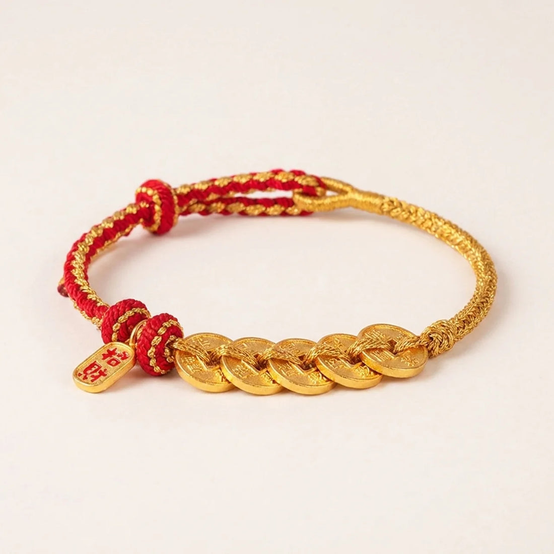 Five Emperor Coins Red String Bracelet