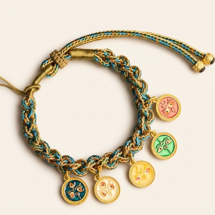 Bracelet tressé des cinq dieux de la richesse