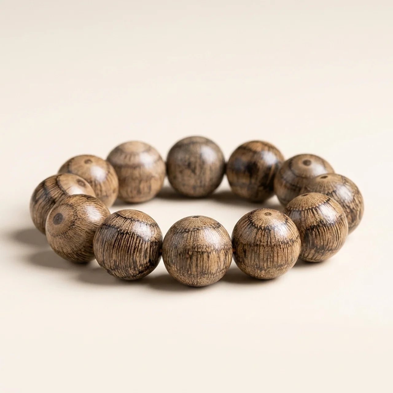 Gnetum Wood Bead Protection Bracelet
