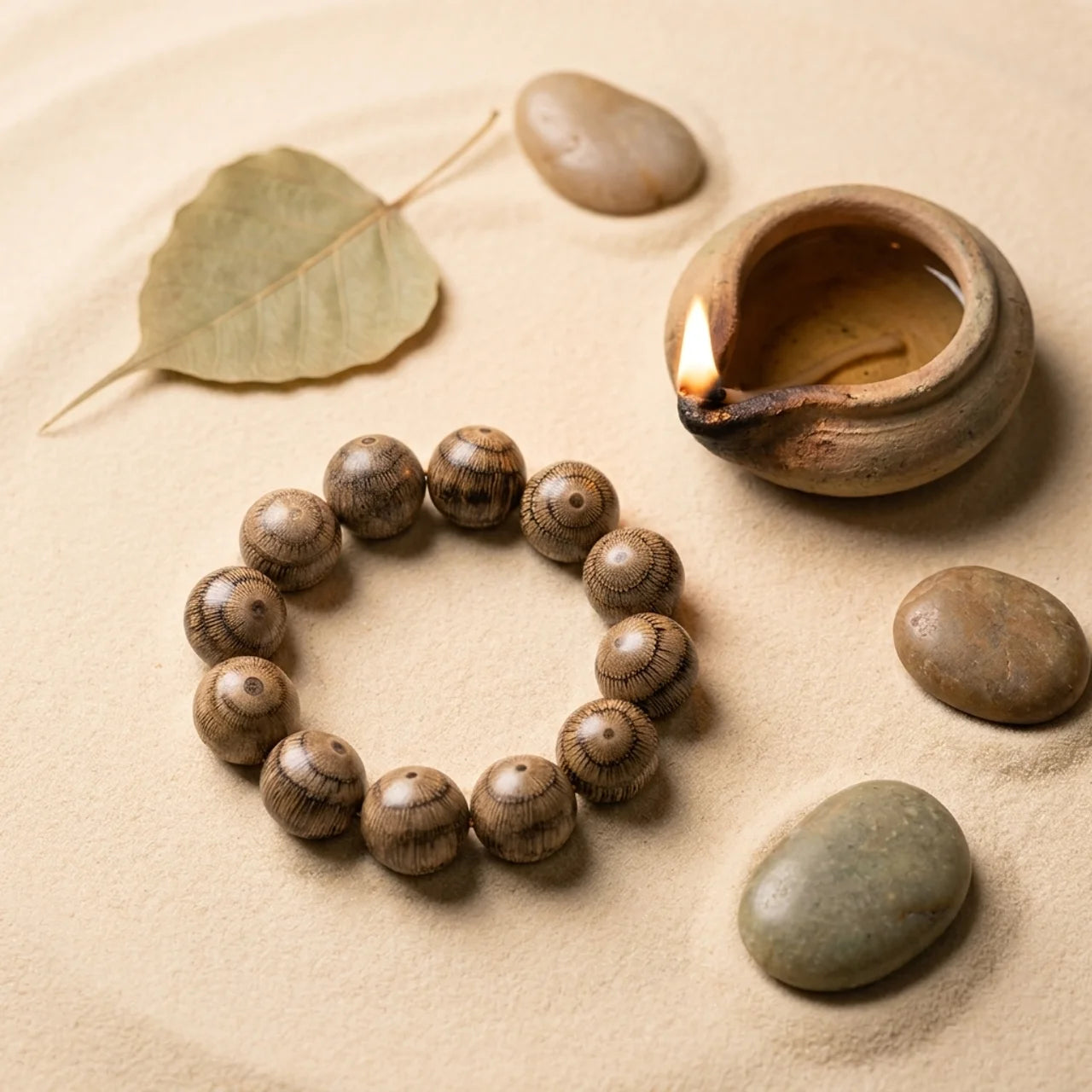 Gnetum Wood Bead Protection Bracelet