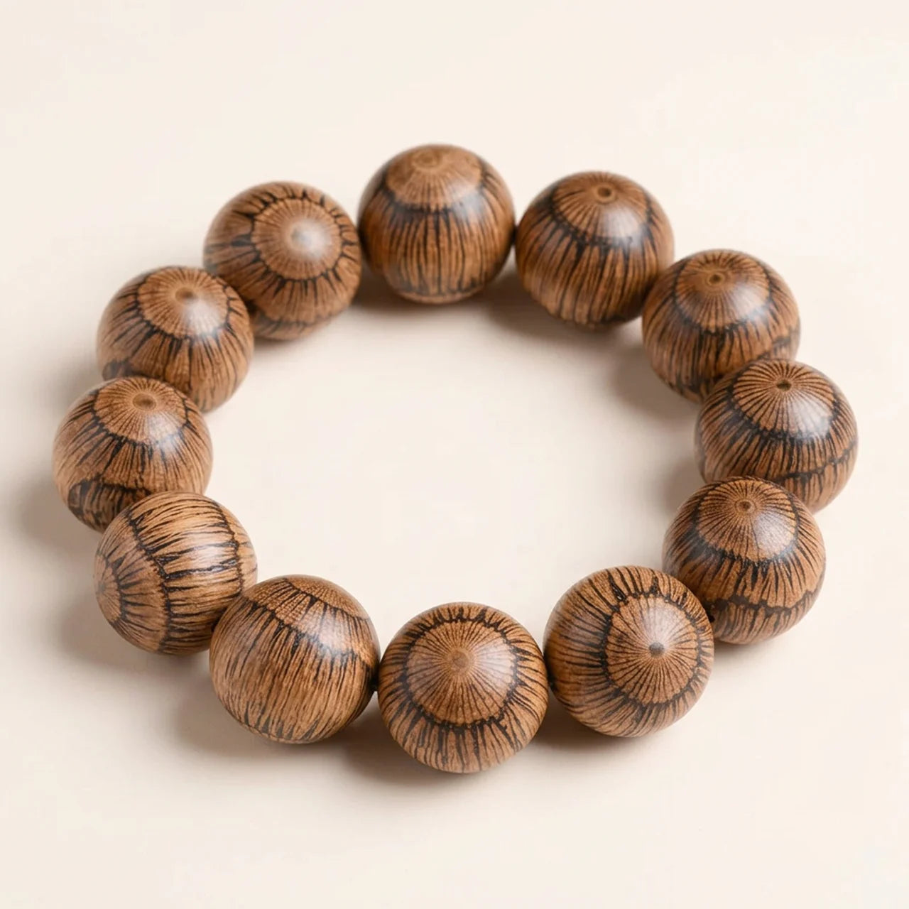 Gnetum Wood Bead Protection Bracelet