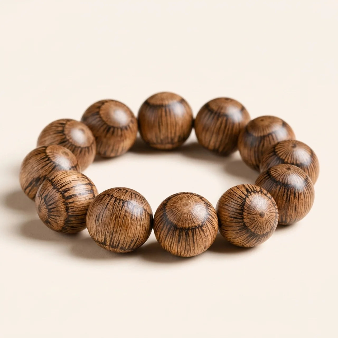 Gnetum Wood Bead Protection Bracelet