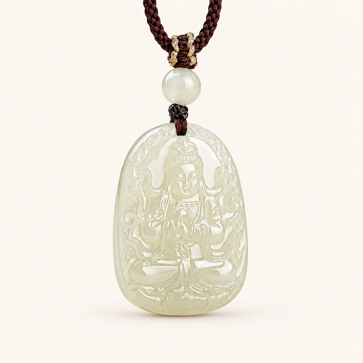 Natural Jade Guardian Buddha Pendant Necklace