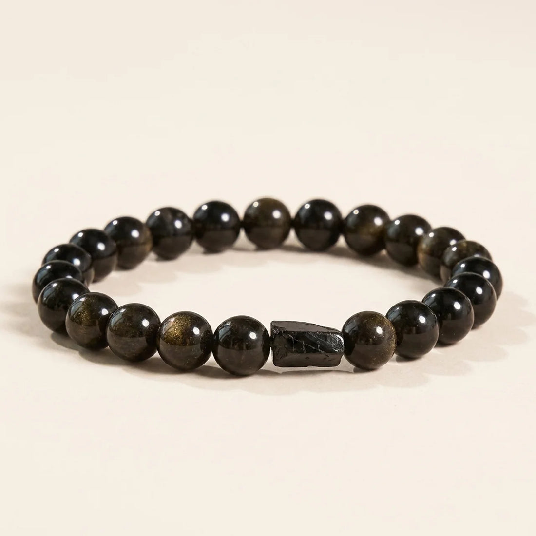 Gold Sheen Obsidian Black Tourmaline Wealth Bracelet