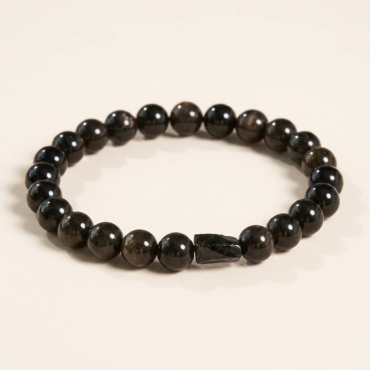 Gold Sheen Obsidian Black Tourmaline Wealth Bracelet