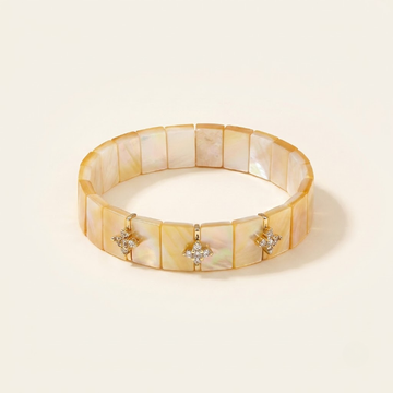 Golden Mother of Pearl Star Tile Bracelet