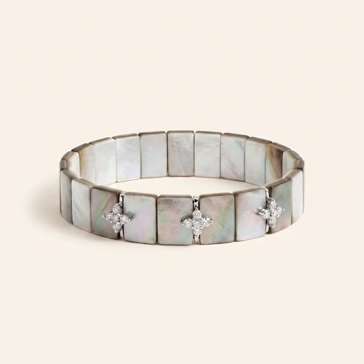 Golden Mother of Pearl Star Tile Bracelet