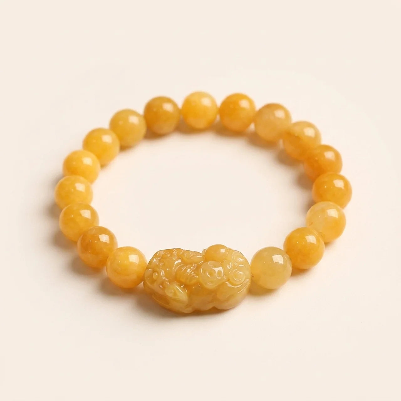 Golden Silk Jade Pixiu Bracelet