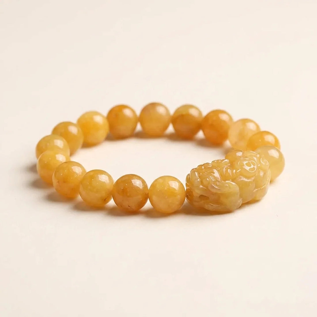 Golden Silk Jade Pixiu Bracelet