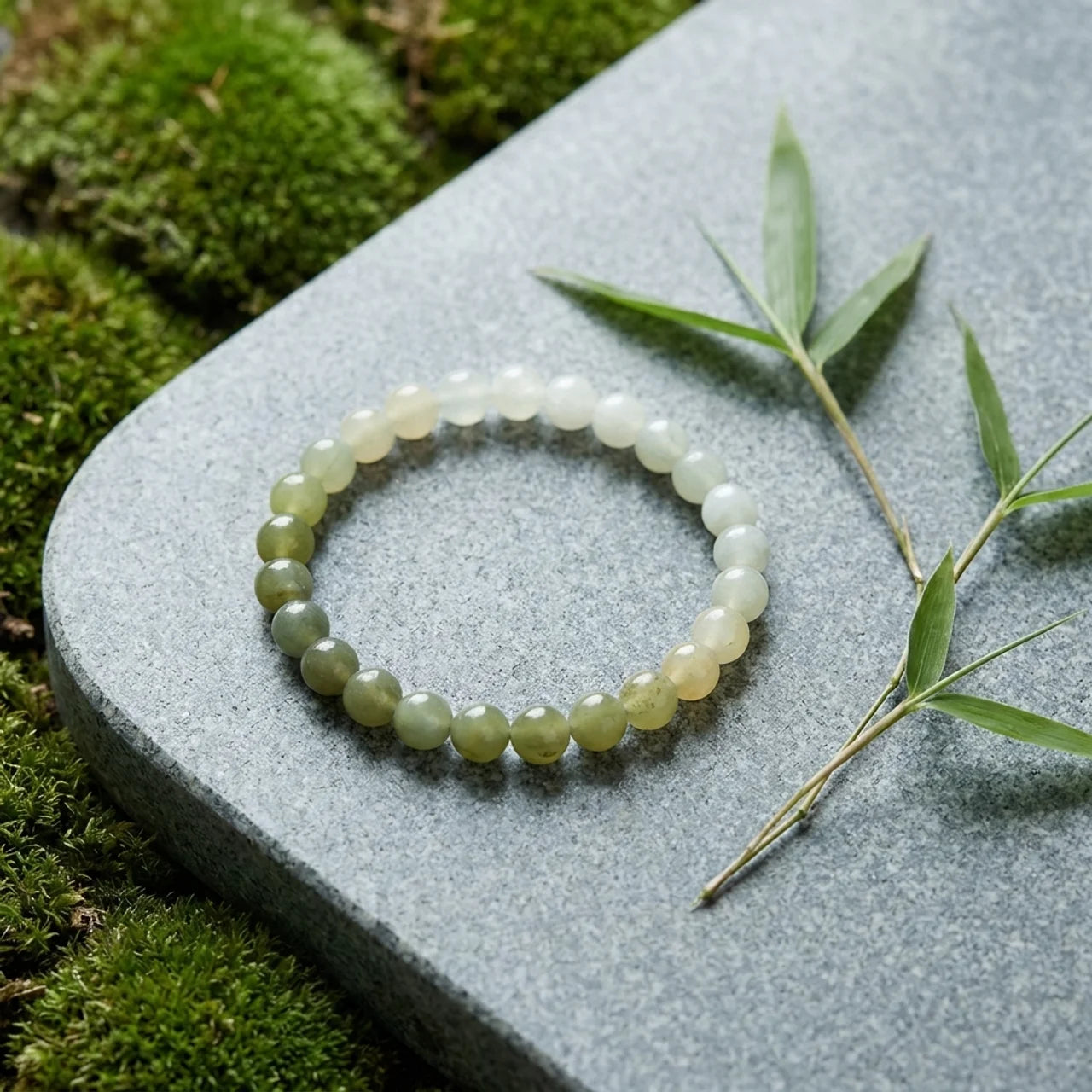 Gradient Green Hetian Jade Bracelet