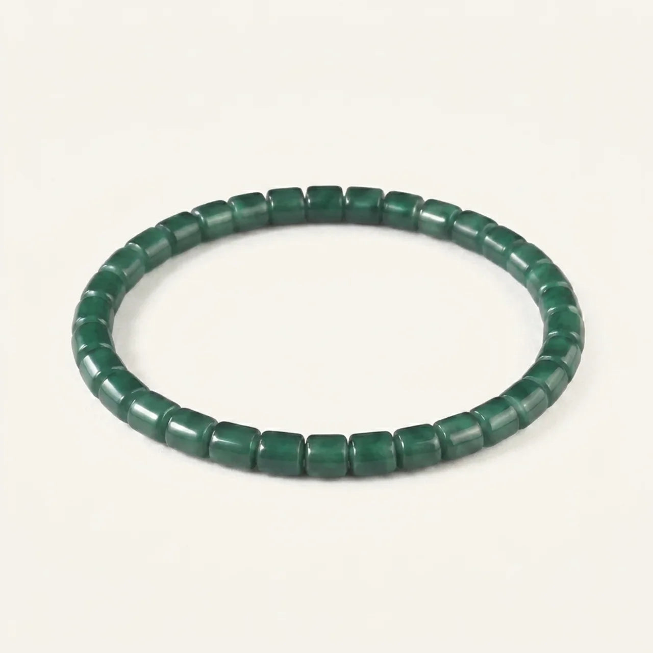 Green Guatemalan Jade Barrel Bead Bracelet