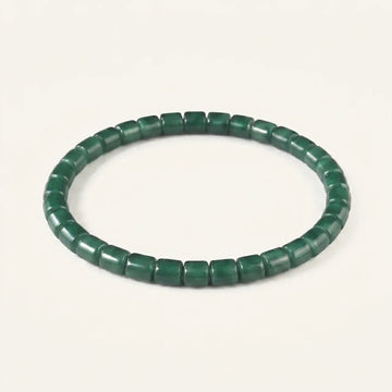 Green Guatemalan Jade Barrel Bead Bracelet