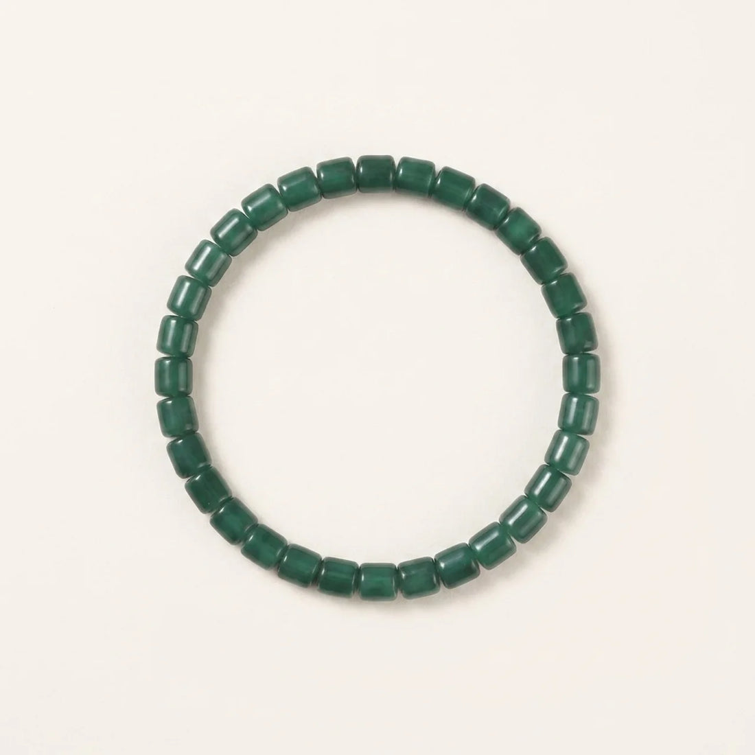 Green Guatemalan Jade Barrel Bead Bracelet